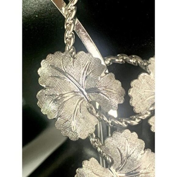 VINTAGE 40s V.D. VAN DELL Sterling Leaf Brooch - Picture 3 of 6